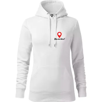 Dámská mikina You are here - Mikina dámská Cape s kapucí - M ( Bílá )