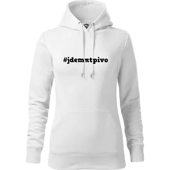 Dámská mikina Jdem pít pivo - Mikina dámská Cape s kapucí - XL ( Bílá )