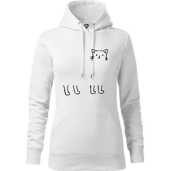 Dámská mikina Kočka - pes - tygr -Dokresli zvíře - Mikina dámská Cape s kapucí - 2XL ( Bílá )