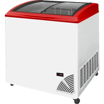 Mraznička Pultová mraznička prosklené oblé víko ARO 206/2 Red Edge (Pultová mraznička s posuvným oblým víkem a digitálním termostatem s teploměrem)