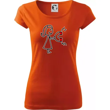 Dámské tričko Láska magnet - Dámské triko Pure - XL ( Oranžová )