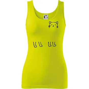 Kočka - pes - tygr -Dokresli zvíře - Dámské tílko - XS ( Limetková )