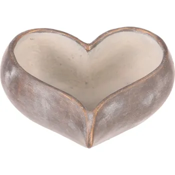 Obal na květiny - tvar srdce, beton, antracitově šedý - BTO1093 ANT-L