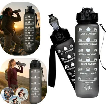 Motivační láhev na vodu Strong Lahev Na Pití Trénink 1l