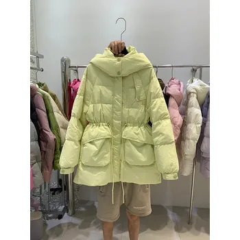 Dámská parka Dámská volná zimní bunda do města Barva: Zelená, Velikost: ONE SIZE