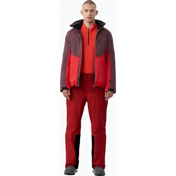 Snowboardové kalhoty Pánské lyžařské kalhoty 4F M343 tmavě červené