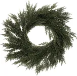 Věnec z túje - umělý, pr. 70 cm, zelený, ojíněný - VED013
