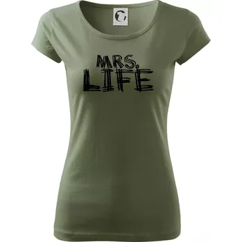 Dámské tričko Mrs. Life - Dámské triko Pure - M ( Khaki )