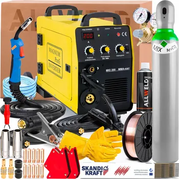 Svářečka INVERTOROVÁ SVÁŘEČKA MAGNUM MIG 200 MMA KN 230V 200A MĚKKÉ PÁJENÍ FLUX