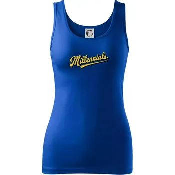 Dámské tričko Generace Y - Millennials žlutý nápis - Dámské tílko - 2XL ( Královská modrá )