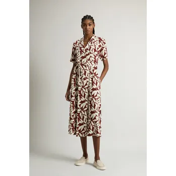 Dámské šaty ŠATY WOOLRICH PRINTED FLUID DRESS RED LEAF