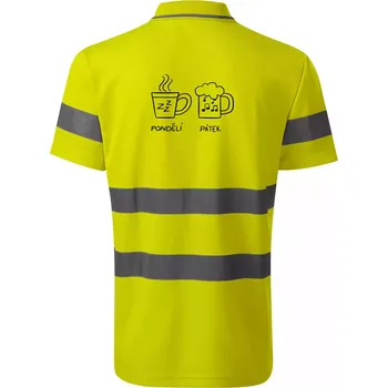 Pondělí Pátek - Kafe Pivo - HV Runway 2V9 - Reflexní polokošile - 2XL ( Neonově žlutá )