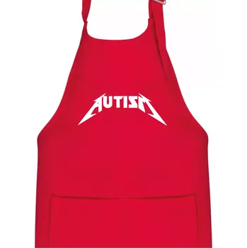 Kuchyňská zástěra Autism rock nápis - Dětská zástěra na vaření - Univerzální velikost ( Červená )