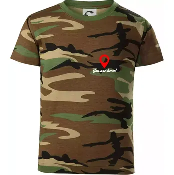 Chlapecké tričko You are here - Dětské maskáčové triko - 104-110cm / 3-4 roky ( Hnědý maskáč )