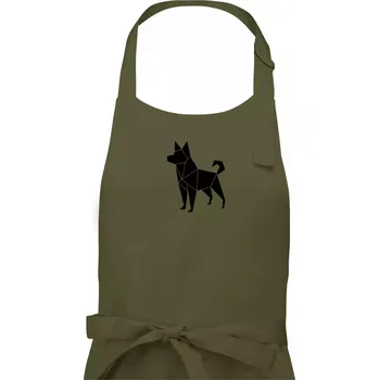 Kuchyňská zástěra Origami pes z boku - Dámská zástěra na vaření - Univerzální velikost ( Khaki )