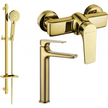 Vodovodní baterie Mexen Lynx DQ40 sprchový set, zlatý - 745914DQ40-50 Bateriové soupravy