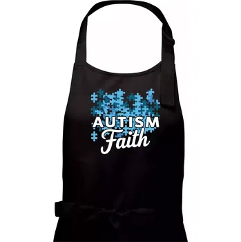 Kuchyňská zástěra Autism faith - Dámská zástěra na vaření - Univerzální velikost ( Černá )