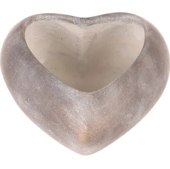 Obal na květiny - srdce, beton, antracitově šedý - BTO1099 ANT-S