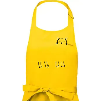 Kuchyňská zástěra Kočka - pes - tygr -Dokresli zvíře - Dámská zástěra na vaření - Univerzální velikost ( Žlutá )