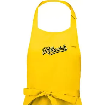 Kuchyňská zástěra Generace Y - Millennials žlutý nápis - Dámská zástěra na vaření - Univerzální velikost ( Žlutá )