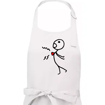 Kuchyňská zástěra Láska magnet - Pánská zástěra na vaření - Univerzální velikost ( Bílá )