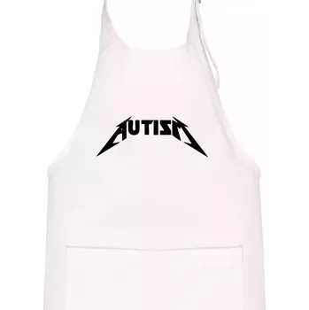 Kuchyňská zástěra Autism rock nápis - Dětská zástěra na vaření - Univerzální velikost ( Bílá )