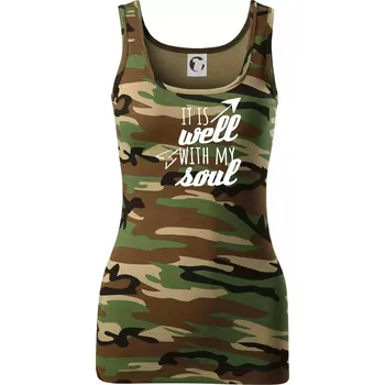 Dámské tričko It is well with my soul - Dámské Maskáčové tílko - XS ( Hnědý maskáč )