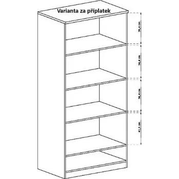 Šatní skříň Dodatkové police do skříně Tadeusz T7, Dub Lefkas