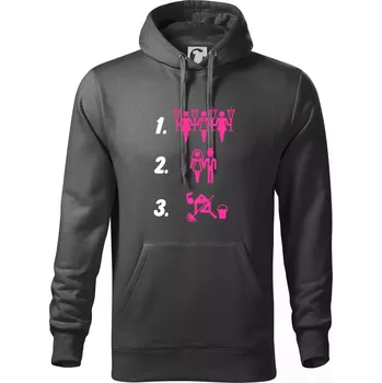 Pánská mikina Před a po žena - Mikina pánská Cape s kapucí - 4XL ( Tmavá břidlice (šedá se zeleným nádechem) )