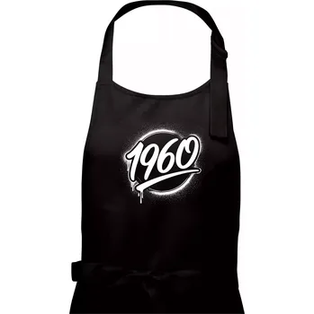 Kuchyňská zástěra Narozeninovy ročník graffiti 1960 - Pánská zástěra na vaření - Univerzální velikost ( Černá )