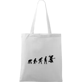 Evoluce kytarista - výskok - Taška bavlněná - 42 x 38 cm ( Bílá )