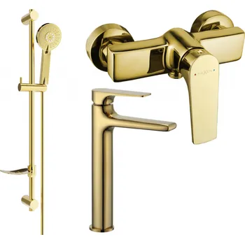 Vodovodní baterie Mexen Lynx DF40 sprchová sada, zlatá - 745914DF40-50 Bateriové soupravy
