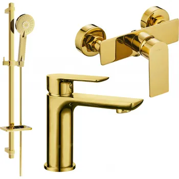 Vodovodní baterie Mexen Alfa DQ40 sprchová sada, zlatá - 745704DQ40-50 Bateriové soupravy