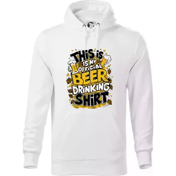 Pánská mikina This Is My Official Drinking Shirt - chmel - Mikina pánská Cape s kapucí - 5XL ( Bílá )