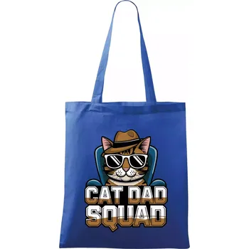 Nákupní taška Cat dad squad - Taška bavlněná - 42 x 38 cm ( Královská modrá )