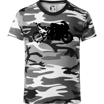 Chlapecké tričko Moto love - Dětské maskáčové triko - 122 cm/6 let ( Šedý maskáč )