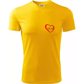 Chlapecké tričko Moje srdce bije pro hudbu - srdce malé - Dětské triko sportovní (dresovina) - 158 cm/12 let ( Žlutá )