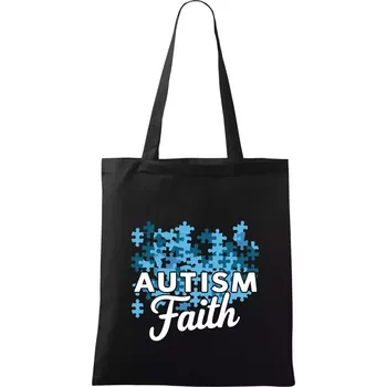 Nákupní taška Autism faith - Taška bavlněná - 42 x 38 cm ( Černá )
