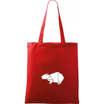 Origami kapybara - Taška bavlněná - 42 x 38 cm ( Červená )