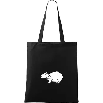 Nákupní taška Origami kapybara - Taška bavlněná - 42 x 38 cm ( Černá )