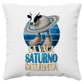 Žertovný předmět La Vaca Saturno Saturnita - Italian brainrot - kráva Saturn - polštář s potiskem- Tričkový.cz
