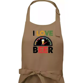Kuchyňská zástěra I love beer - palivoměr - Dámská zástěra na vaření - Univerzální velikost ( Cappuccino )