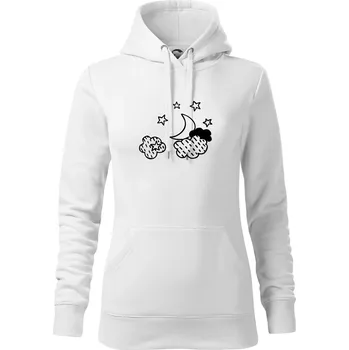 Dámská mikina Nebe - Dalekohled - Mikina dámská Cape s kapucí - L ( Bílá )