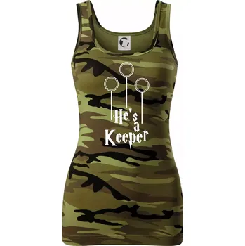 Dámské tričko Hes a keeper - Dámské Maskáčové tílko - XL ( Zelený maskáč )