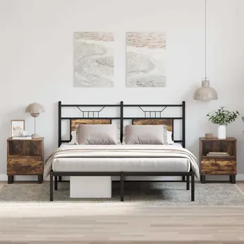 Noční stolek vidaXL Noční stolky 2 ks 40 x 35 x 50 cm kompozitní dřevo [830637] Barva: kouřový dub