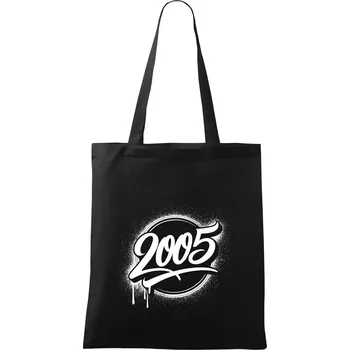 Nákupní taška Narozeninovy ročník graffiti 2005 - Taška bavlněná - 42 x 38 cm ( Černá )