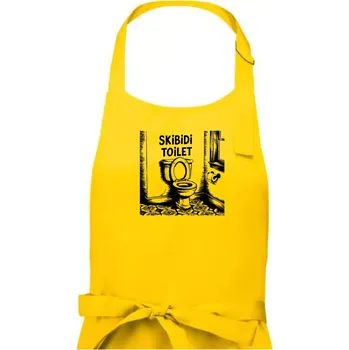 Kuchyňská zástěra Skibidi kresba - Dámská zástěra na vaření - Univerzální velikost ( Žlutá )