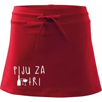 Dámská sukně Jím za dva / Piju za tři - Sportovní sukně - two in one - L ( Červená )