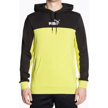 Pánská mikina Pánská mikina PUMA ESS+ Block Hoodie TR puma black/lime sheen