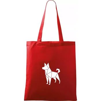 Origami pes z boku - Taška bavlněná - 42 x 38 cm ( Červená )